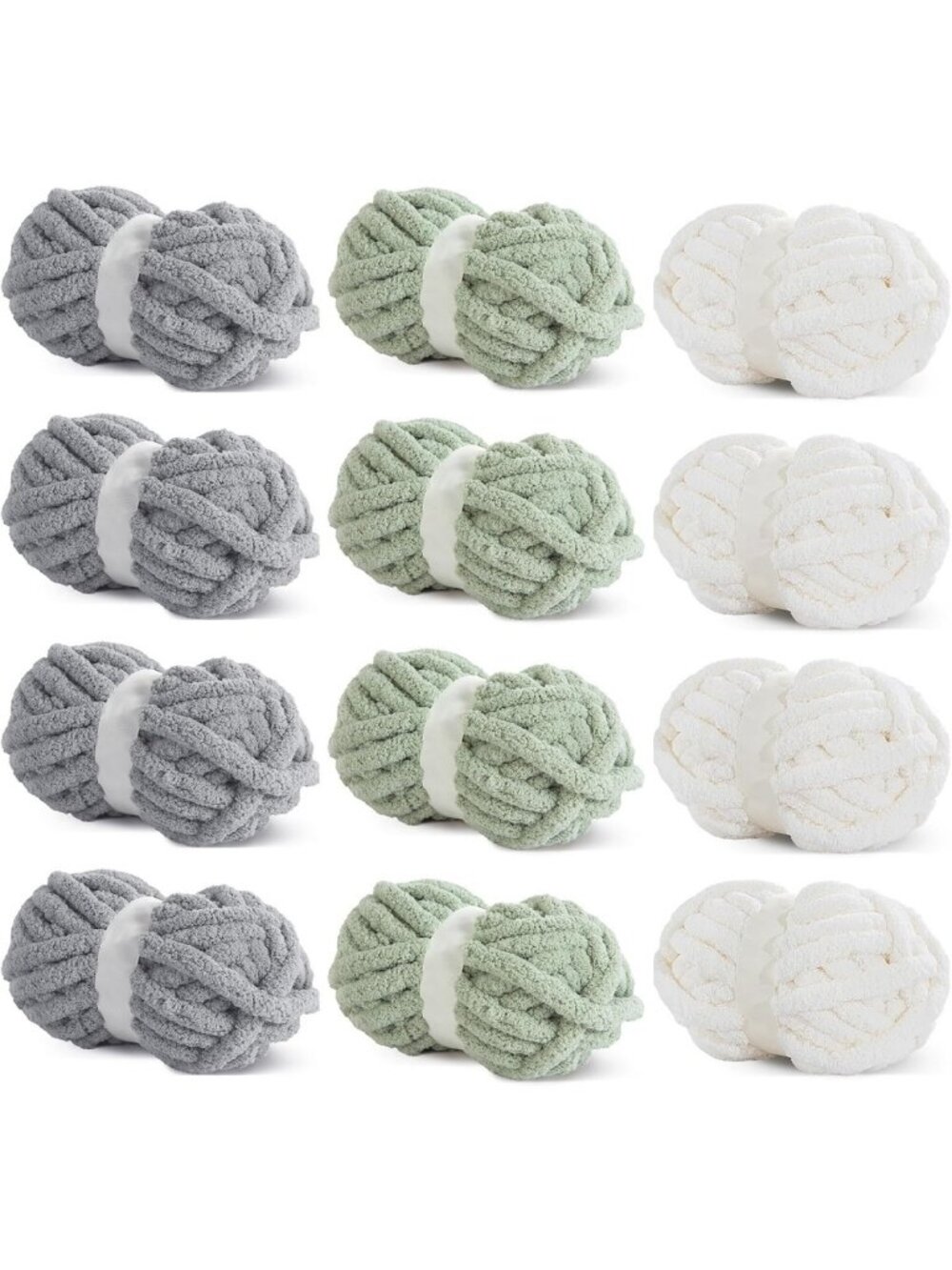 Super Bulky Chunky Chenille Yarn - Jumbo Soft Plush for Knitting & Crocheting